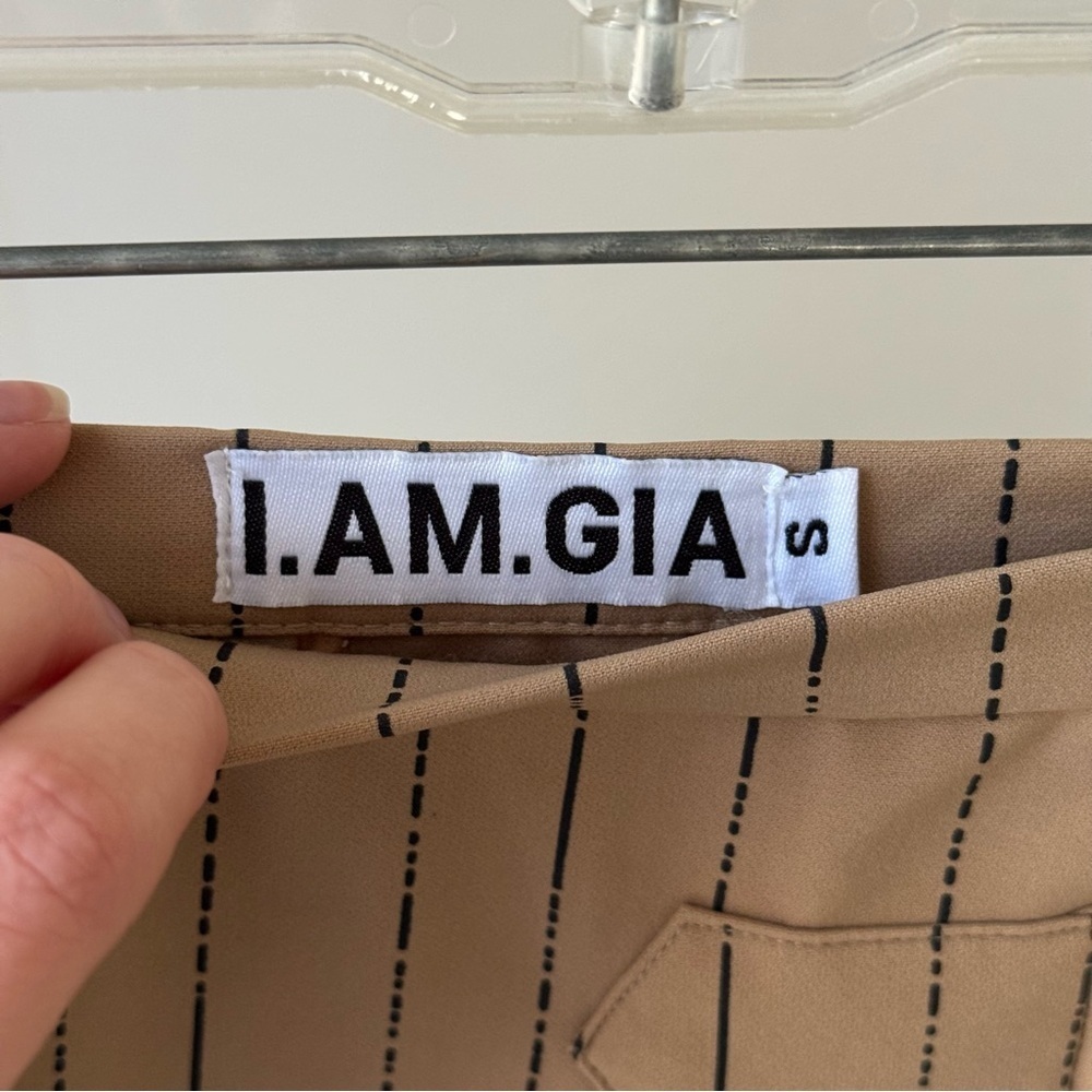 I.AM.GIA Heather Skirt in Tan Pinstripe - Picture 7 of 8
